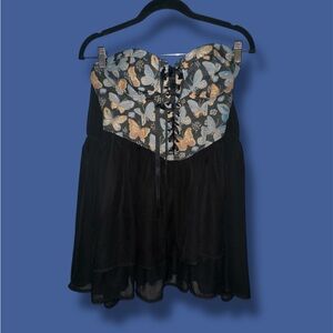 Butterfly Print Corset Dress